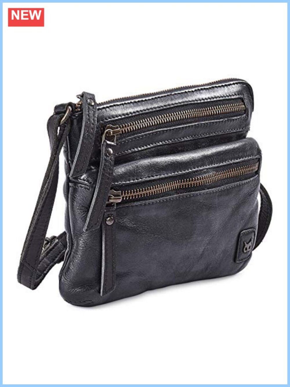 Small Leather Crossbody Bag for Women Adjustable Sling Purse Multi Pocket